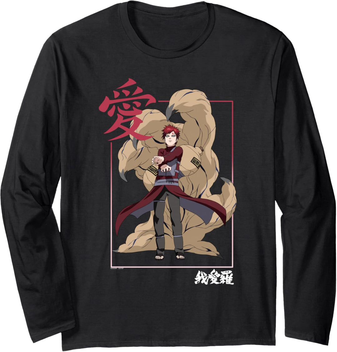 Naruto Shippuden Gaara Kanji Frame Langarmshirt