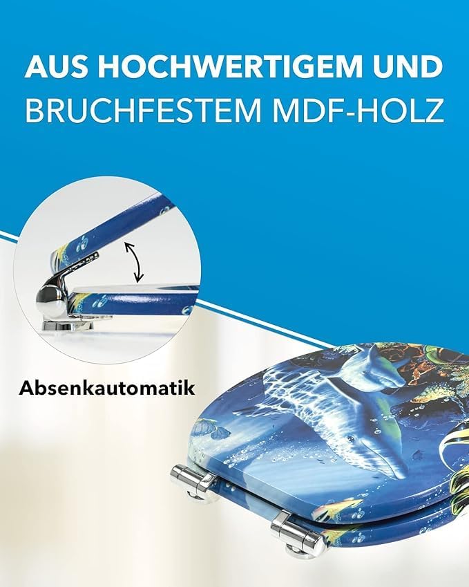 Xonic Design WC-Sitz - Premium Klo-Deckel - Toilettensitz mit Absenkautomatik - hochwertige Klobrill