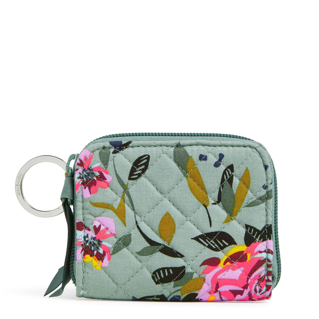Vera Bradley Damen Baumwolle Petite Zip-Around Geldbörse mit RFID-Schutz, Rosy Outlook – recycelte B