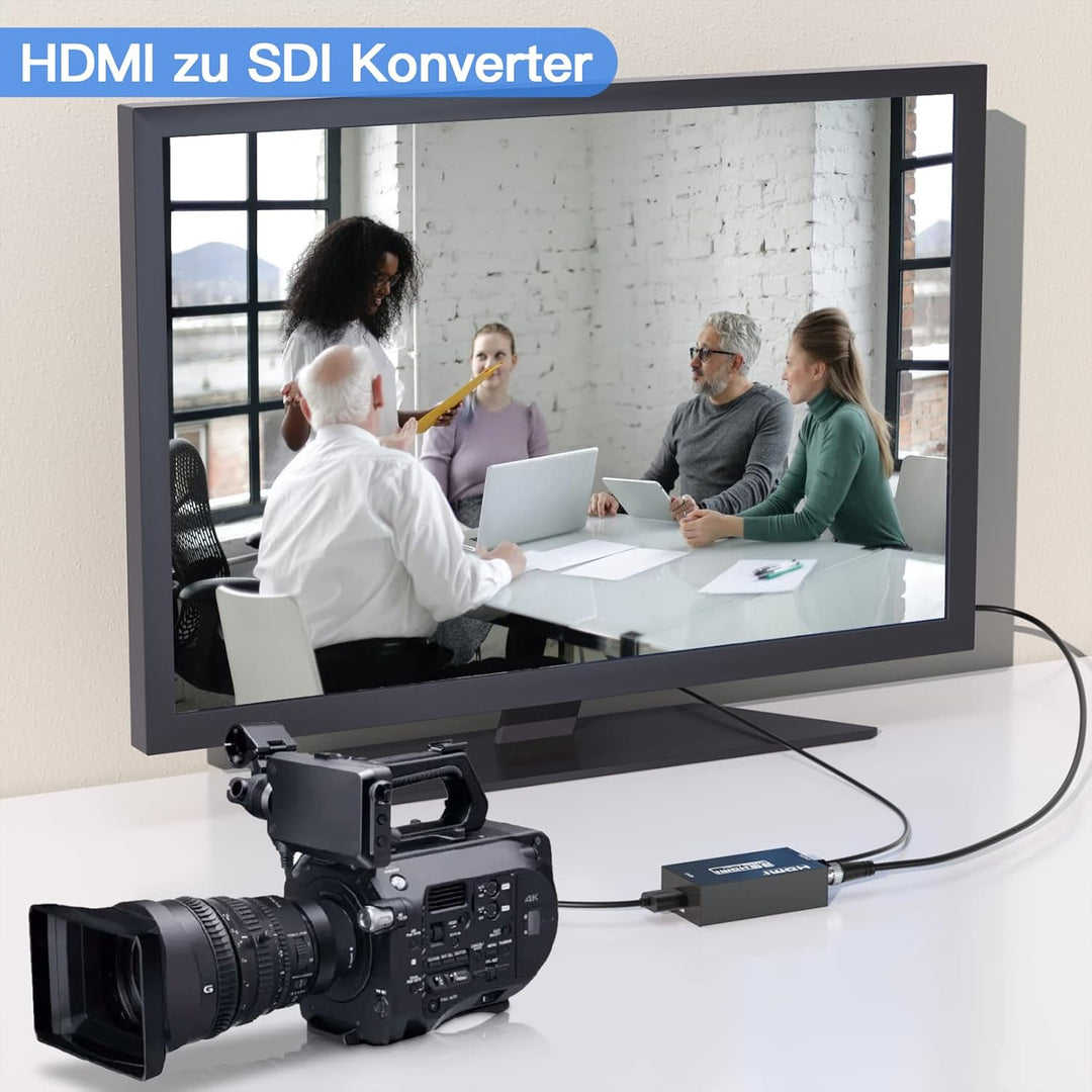SHUITING HDMI zu SDI Konverter, HDMI zu 3G-SDI/HD-SDI, HDMI Eingang SDI Ausgang Adapter Unterstützun