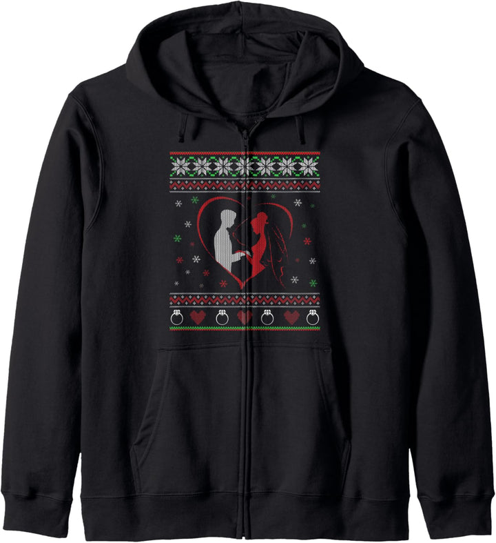 Hochzeit oder Verlobung Hässlicher Weihnachtspullover Stil Kapuzenjacke