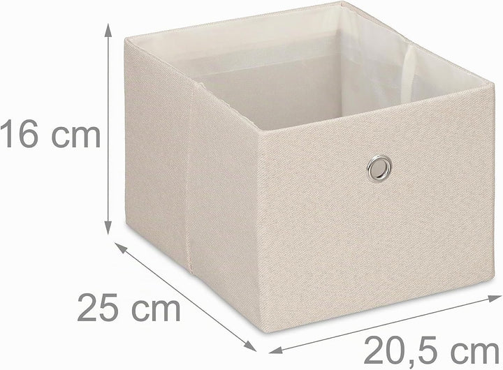 Relaxdays Aufbewahrungsbox, kleine Ordnungsbox aus Stoff, 2er-Set, HBT: 16 x 20,5 x 25 cm, Faltbarer
