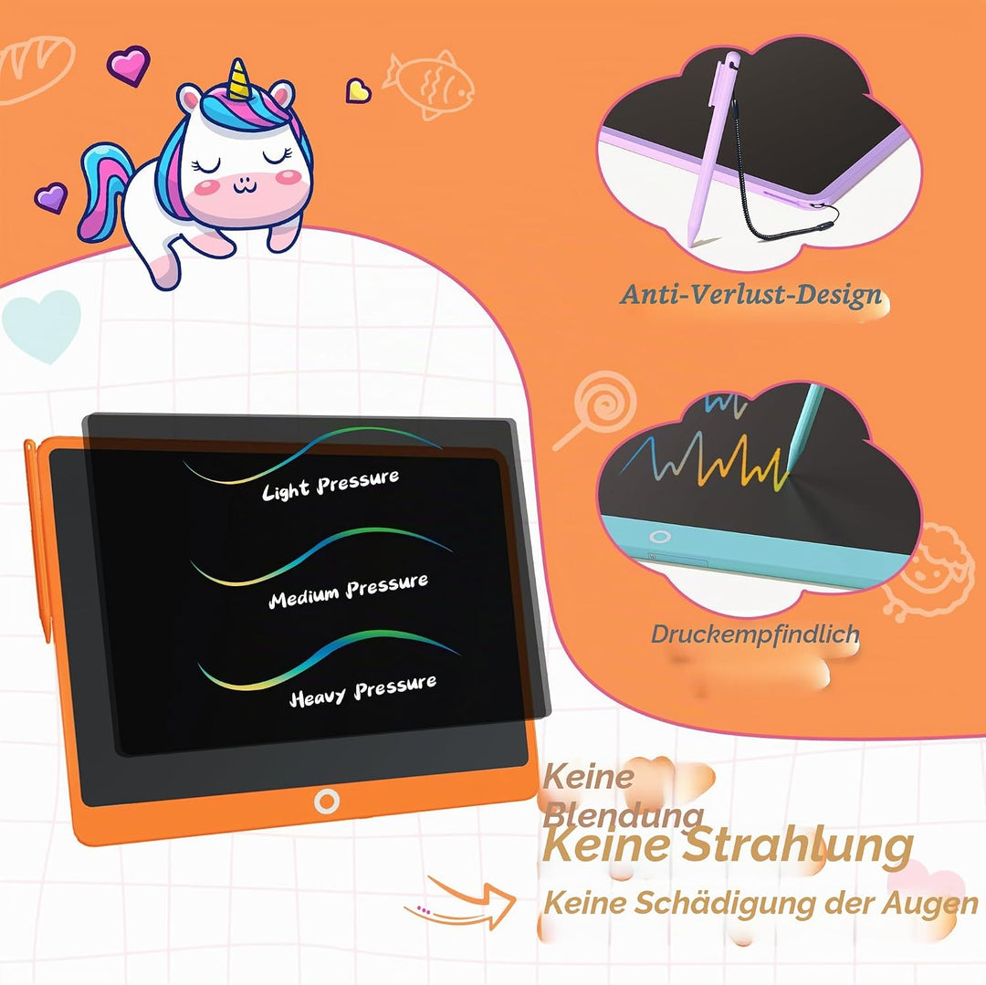 LCD Schreibtafel Kinder, Zaubertafel 16 Zoll, Umweltfreundlich Heller Bunten Schrift Pad Lernspielze