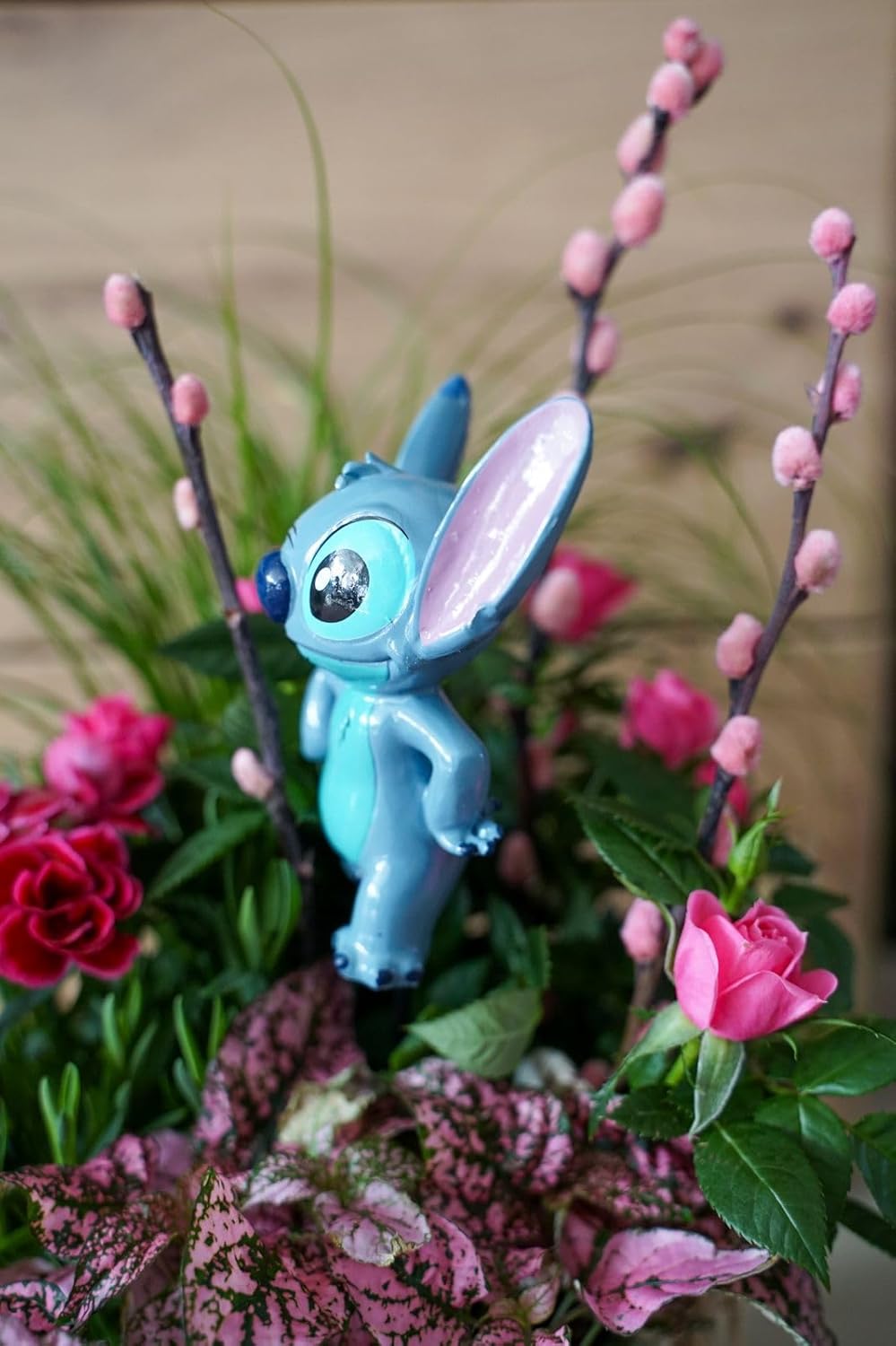 Disney Gartenstecker Stich In und Outdoor Gartendekoration 37 x 8 x 5 cm Blumenstecker Chamante Deko
