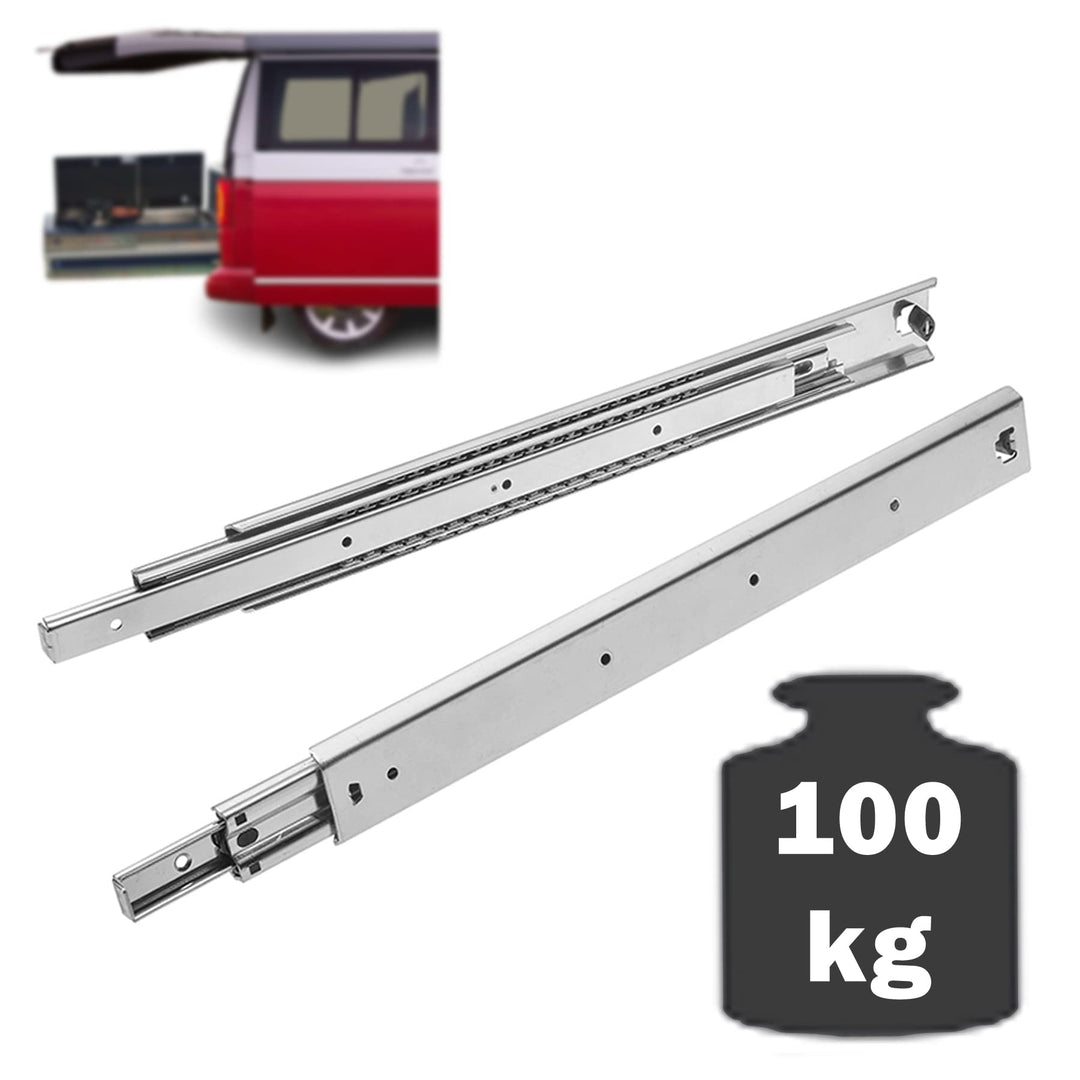 BRESKO 1 Paar (2 Stück) Schwerlastauszug 30 – 100 cm 100 kg Traglast Schwerlastschiene Schubladensch
