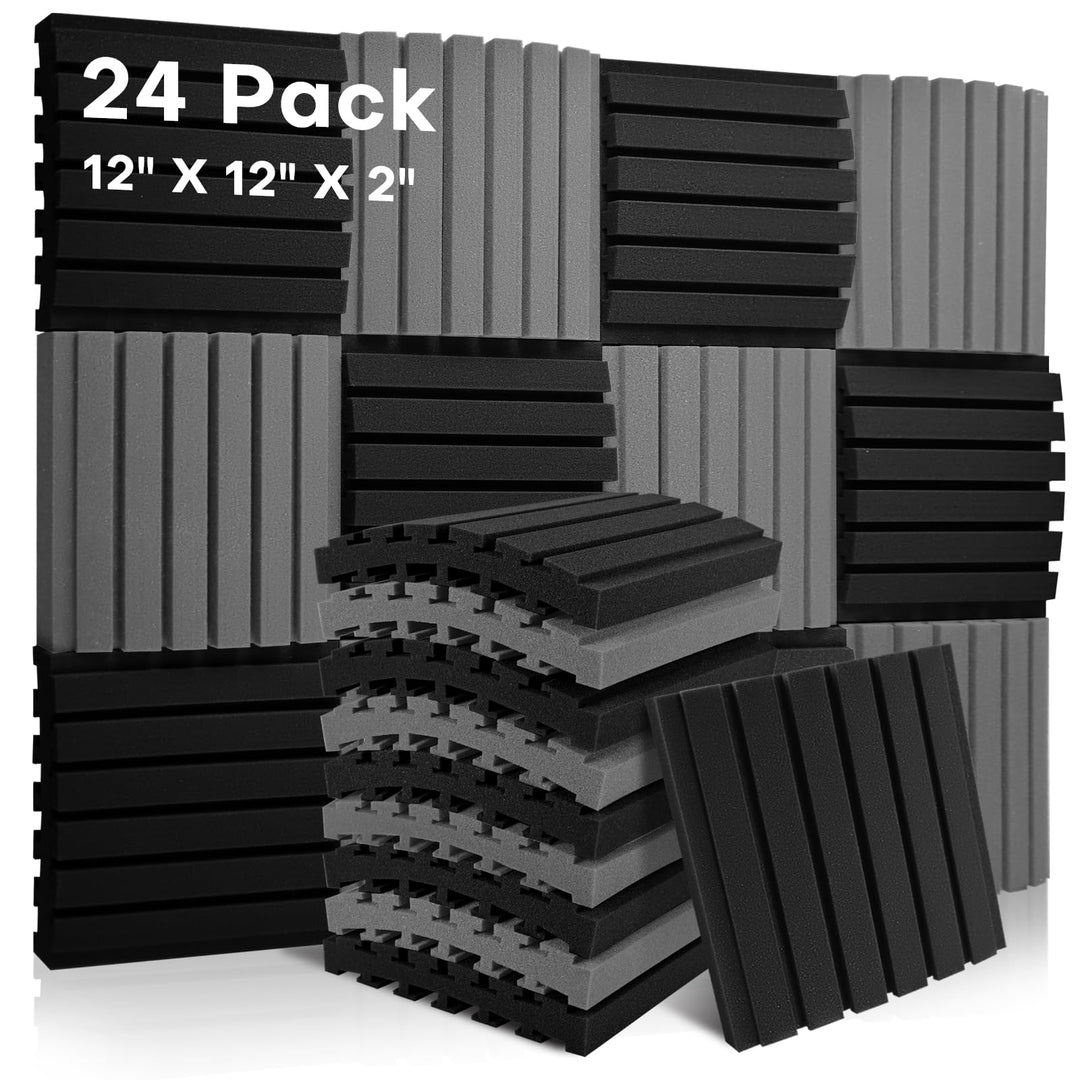 24 Stück Akustikschaumstoff Schallschutzplatten, 5 X 30 X 30 CM (2" X 12" X 12"), Schalldämmung Akus