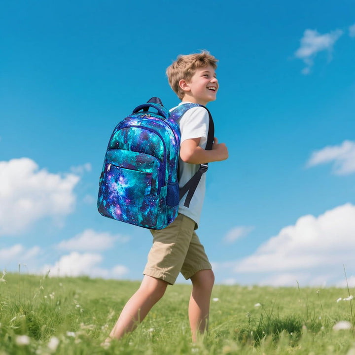 LEDAOU Schulrucksack Jungen Teenager Mädchen Schultaschen Kinder Rucksäcke Wasserdicht Leichtgewicht