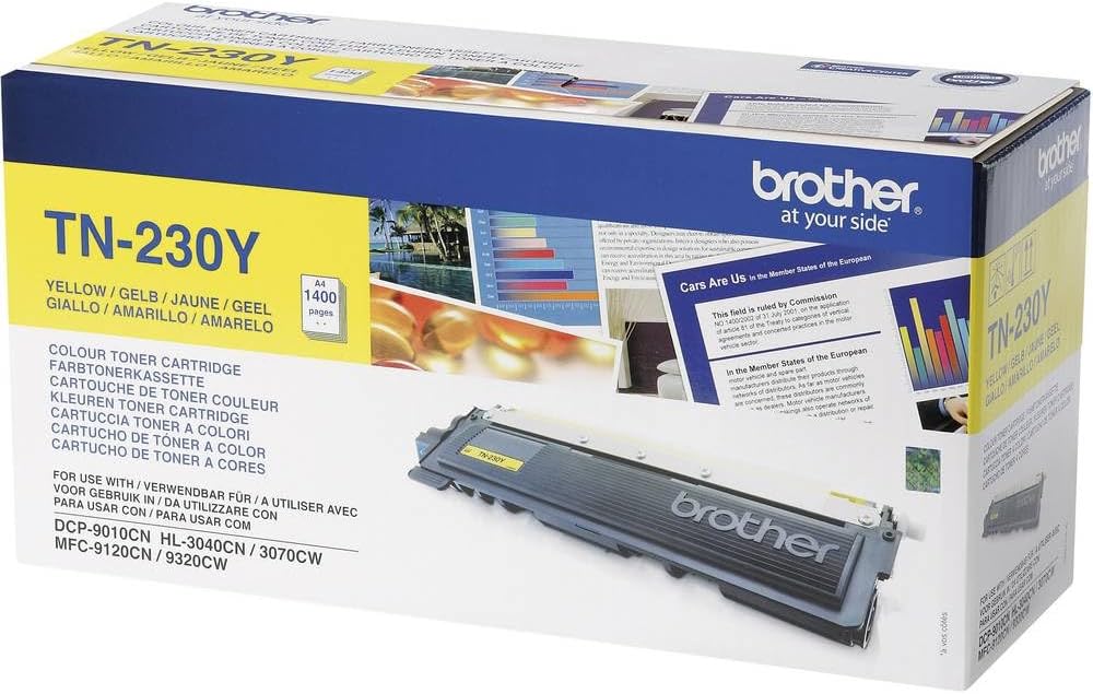 Brother Original Tonerkassette TN-230Y gelb (für Brother DCP-9010CN, MFC-9120CN, HL-3040CN, HL-3070C
