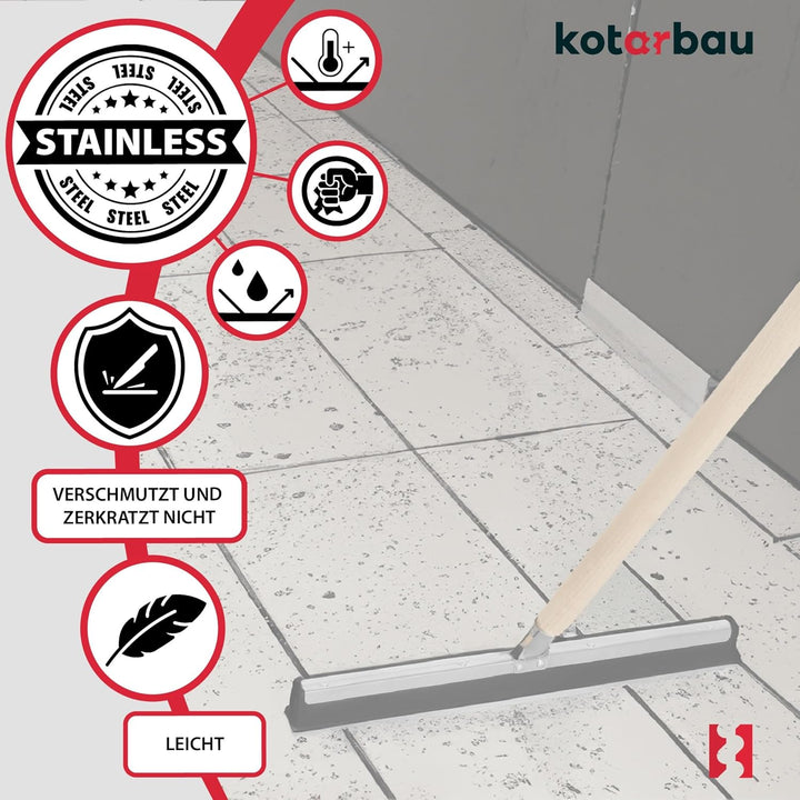 KOTARBAU® Gummiabzieher - Wasserschieber - 55 cm – Bodenabzieher - Schaumstoff-Wasserabzieher – für