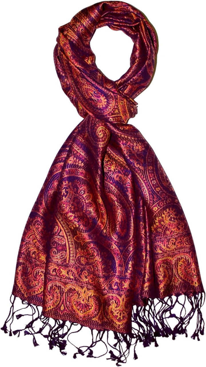 Lorenzo Cana Pashmina Damenschal Schaltuch jacquardgewebt 100% Seide Paisleymuster Seidenschal Seide