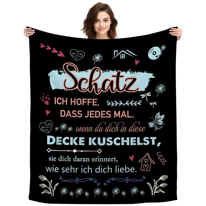 Original Geschenk für Valentinstag Schatz Ich Hoffe Dass Jedes Mal Wenn Du Dich In Diese Decke Kusch