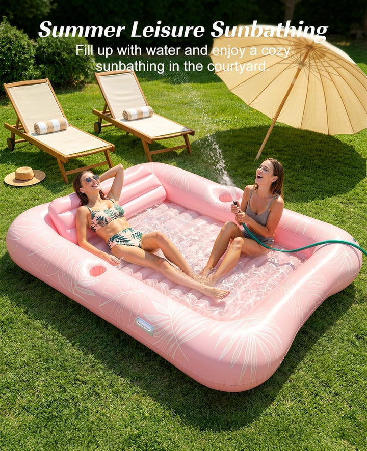 HeySplash Aufblasbares Pool Luftmatratze mit Tassenhalter, Pool Aufblasbares Bett in Meerjungfrau Sc