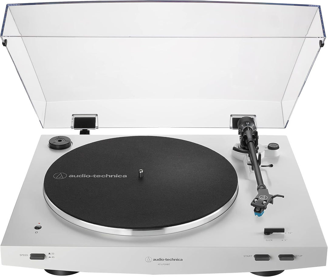 Audio-Technica LP3XBTWH Kabelloser Automatischer Plattenspieler Weiss White Bluetooth Single, White