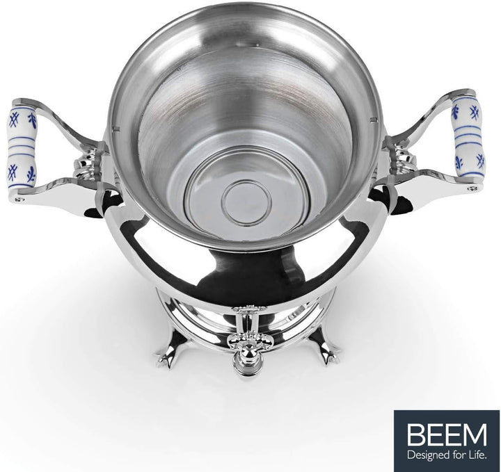 BEEM SAMOWAR Rebecca - 5 l, Teekocher elektrisch, Edelstahl, 5 l Wasserbehälter, 1,3 l Teekanne, Pri