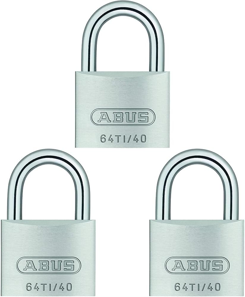 ABUS Vorhängeschloss Titalium 64TI/40 - Kellerschloss mit Schlosskörper aus Spezial-Aluminium - gehä