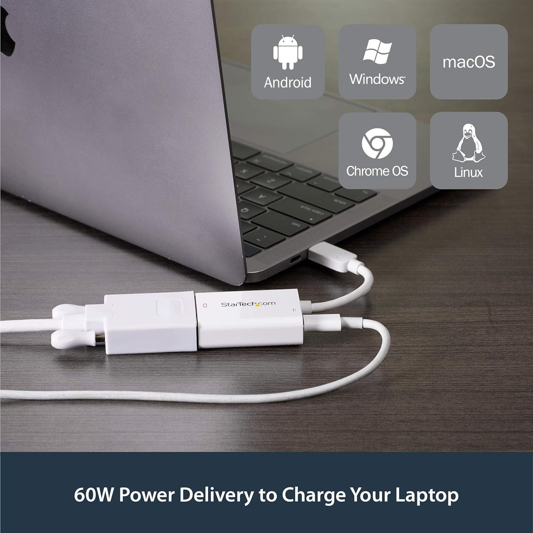StarTech.com USB-C auf VGA Videoadapter mit USB Stromversorgung - Thunderbolt 3 kompatibel - USB-C z