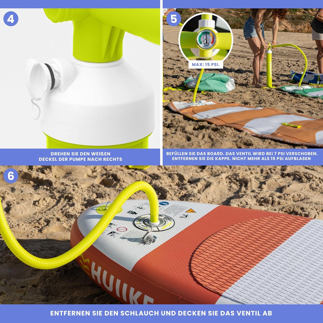 Sup Pumpe Doppelhub - HUIIKE | Pumpe Stand Up Paddle 15 PSI, Luftpumpe Sup Handpumpe Stabil | Handpu