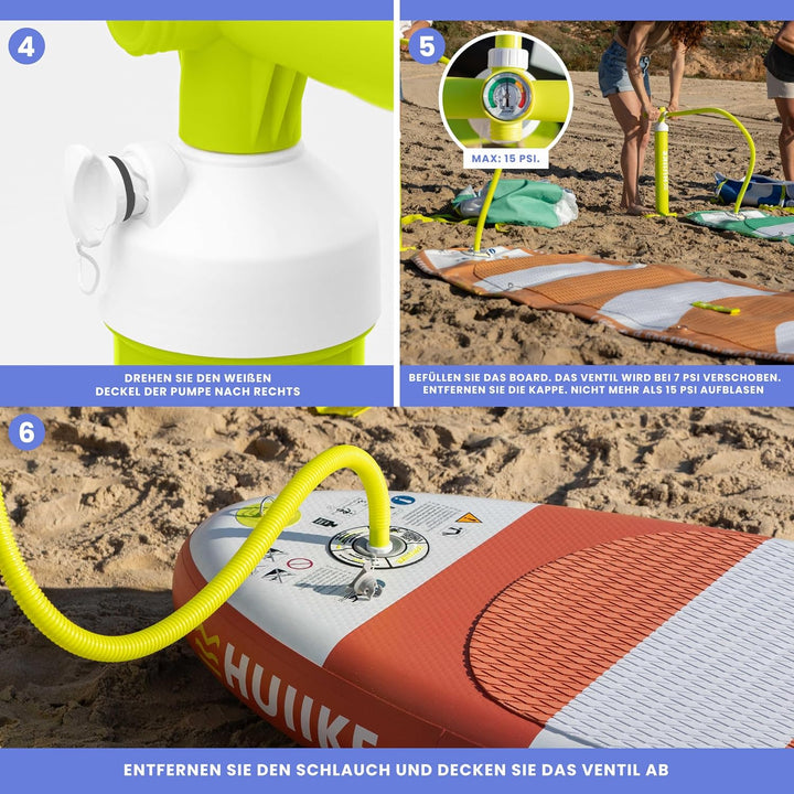 Sup Pumpe Doppelhub - HUIIKE | Pumpe Stand Up Paddle 15 PSI, Luftpumpe Sup Handpumpe Stabil | Handpu
