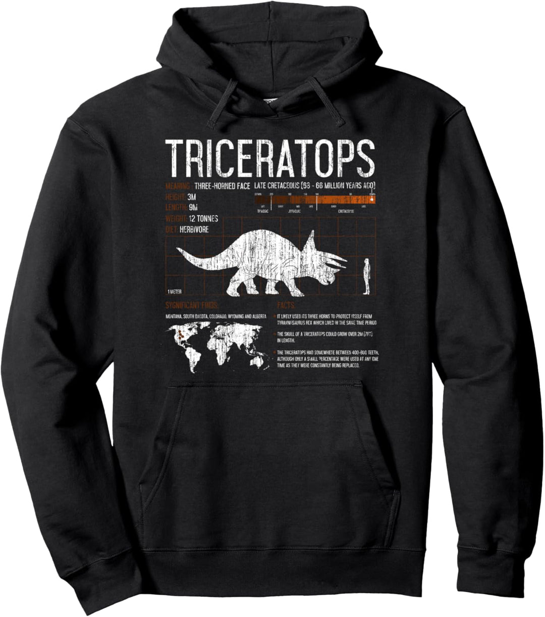 Triceratops Dinosaurier-T-Shirt mit lustigen Fakten – Wissenschaft für Herren und Kinder Pullover Ho