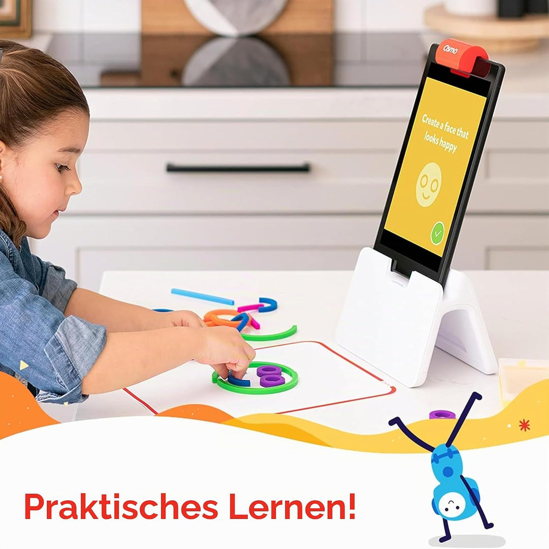 Osmo - Little Genius Starter Kit für Fire-Tablet - 4 Lernspiele - 3-5 Jahre - Buchstaben, Laute, Kre
