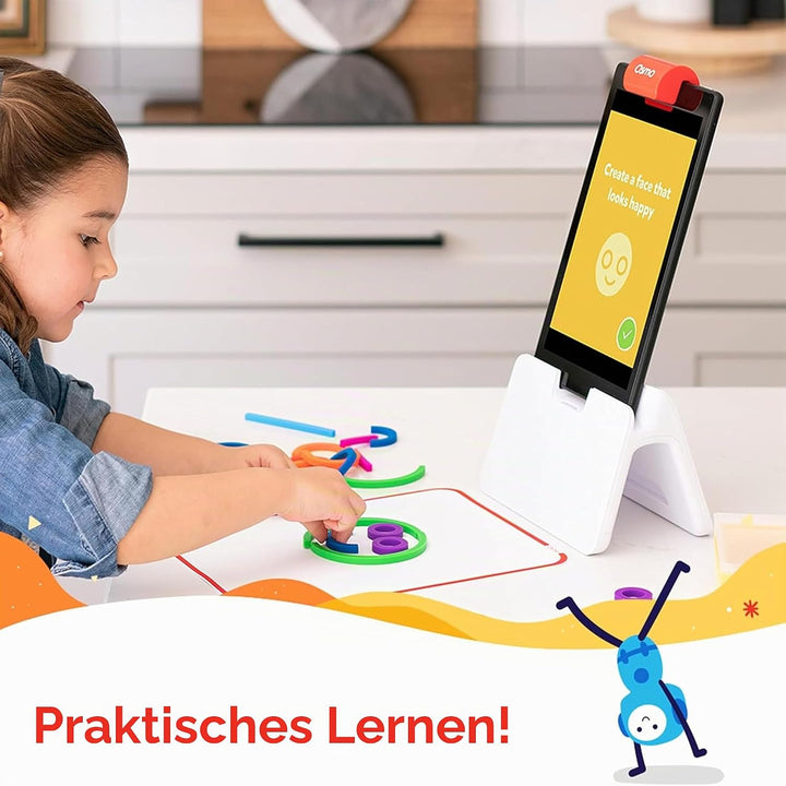Osmo - Little Genius Starter Kit für Fire-Tablet - 4 Lernspiele - 3-5 Jahre - Buchstaben, Laute, Kre