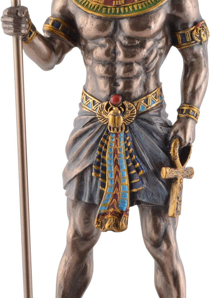 Ägyptischer Gott Amun-Re mit Stab - bronziert und coloriert by Veronese