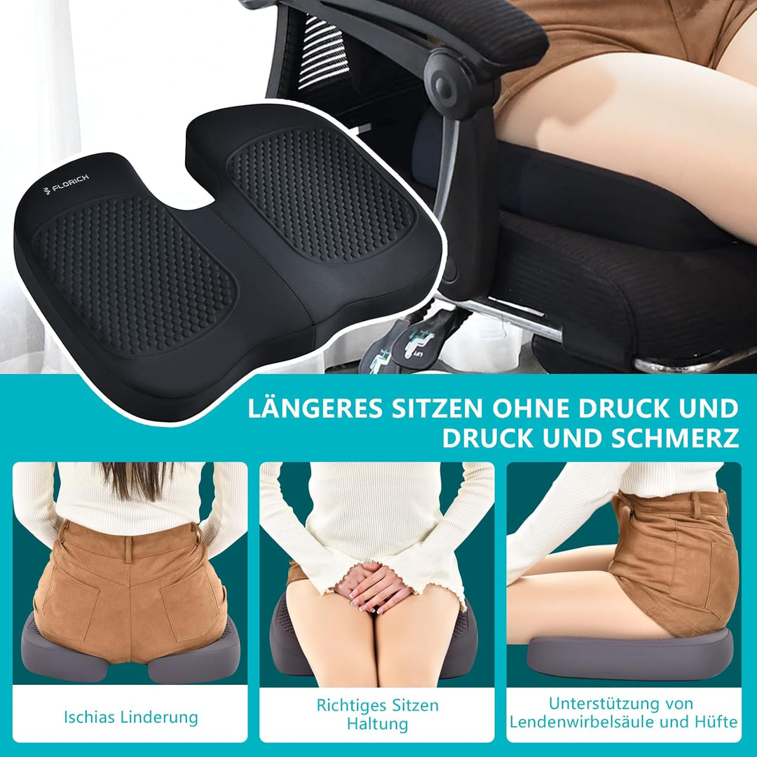 FLORICH Auto Sitzkissen und Lendenkissen Memory Foam Schreibtischstuhl Kissen Ergonomisches Sitzkiss