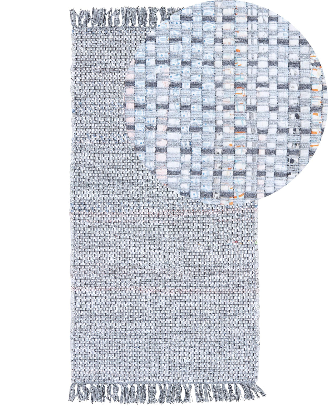 Trendy Teppich grau Streifen Baumwolle 80x150 cm Besni