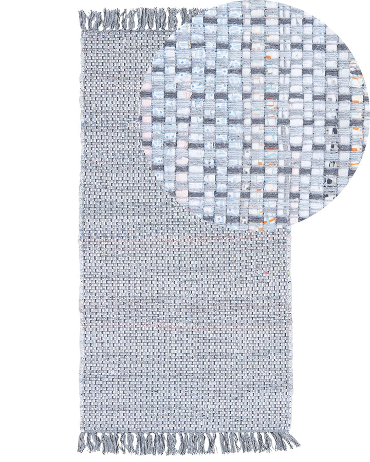 Trendy Teppich grau Streifen Baumwolle 80x150 cm Besni
