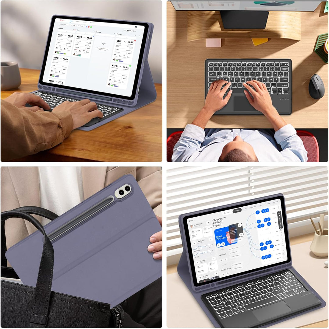 IVEOPPE Tastatur für Samsung Galaxy Tab S10 Ultra 2024, Hülle mit Tastatur Galaxy Tab S10 /S9 Ultra,