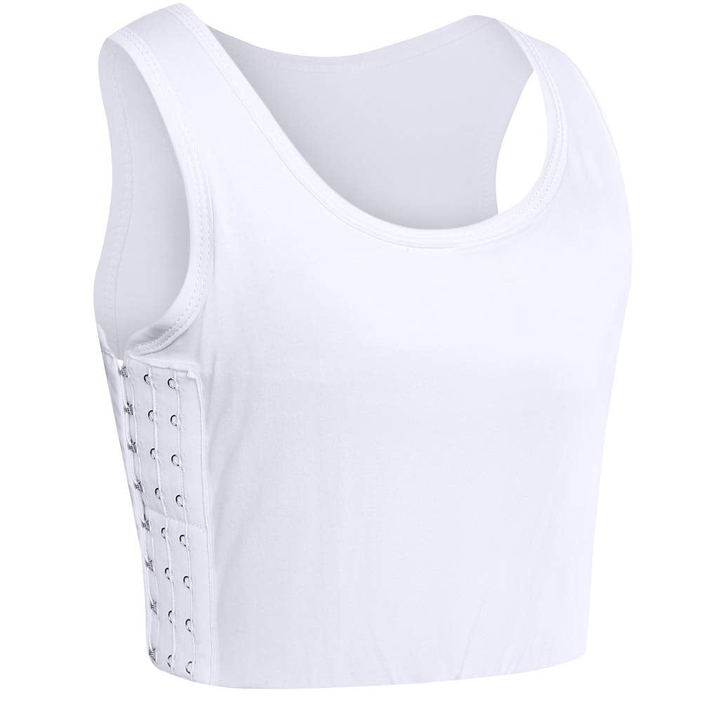 XUJI Brust binder Atmungsaktiv Baumwolle mit Gummiband für Transgender FTM Weiss XXL, Weiss XXL
