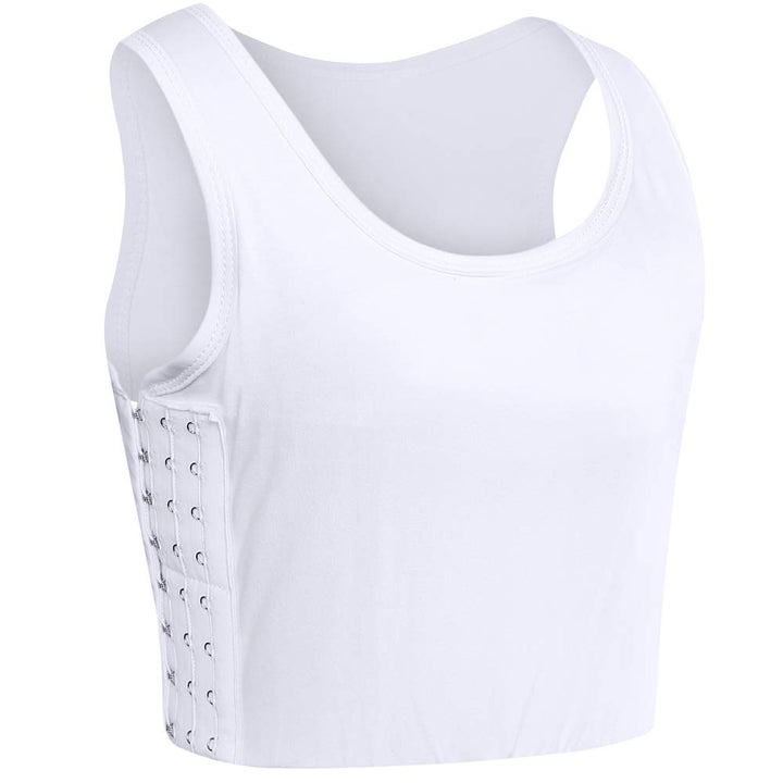 XUJI Brust binder Atmungsaktiv Baumwolle mit Gummiband für Transgender FTM Weiss L, Weiss L