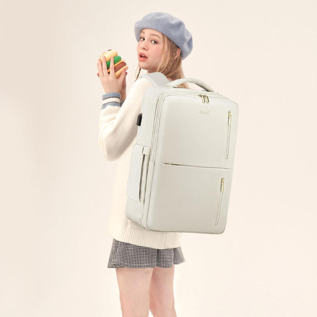 LOVEVOOK Handgepäck Rucksack Flugzeug, Reiserucksack Damen Herren, Travel Backpack mit Schuhfach, Er