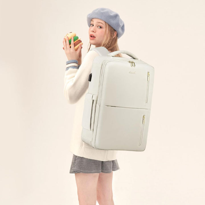 LOVEVOOK Handgepäck Rucksack Flugzeug, Reiserucksack Damen Herren, Travel Backpack mit Schuhfach, Er