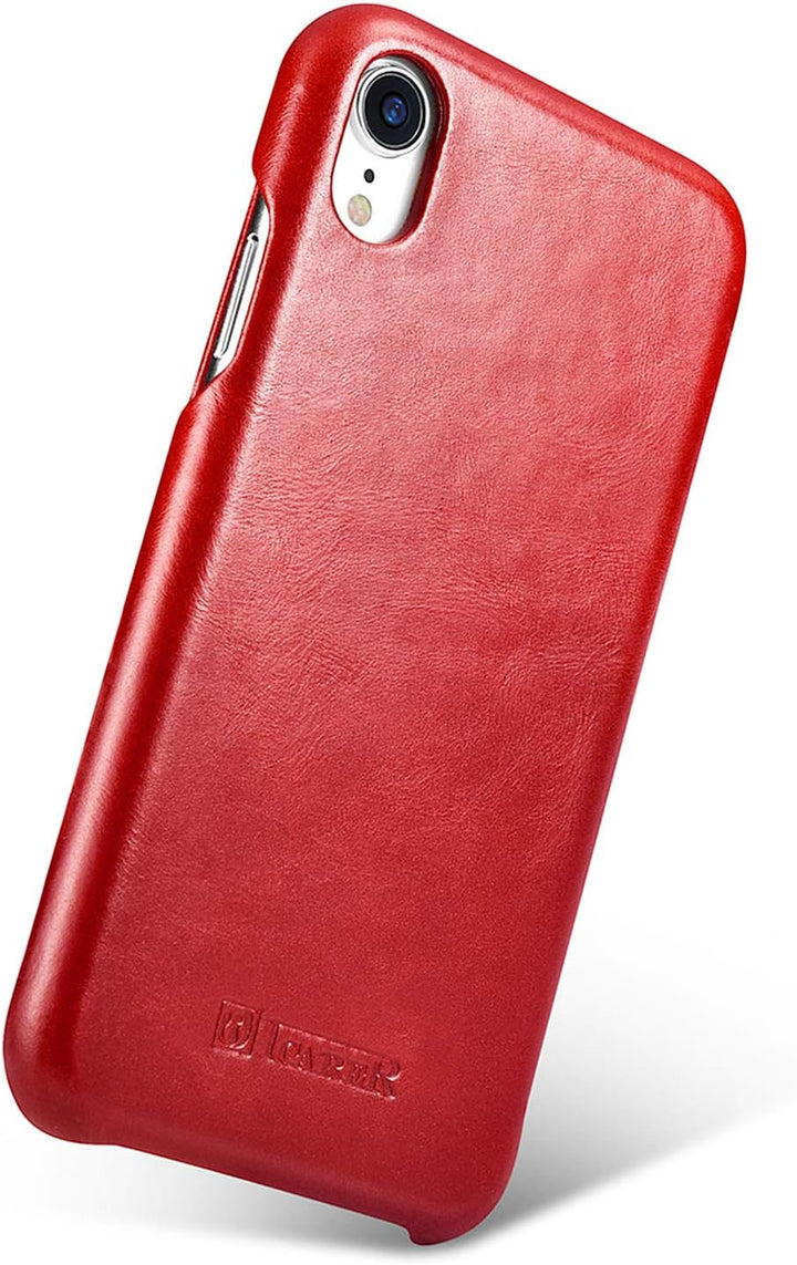 ICARER Hülle passend für Apple iPhone XR (6,1 Zoll), Handyhülle mit echtem Leder, Case, Schutz-Hülle