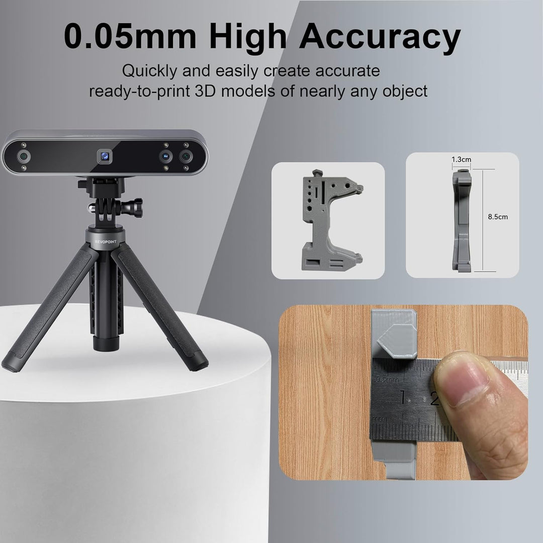 Revopoint POP 3 3D-Scanner für 3D-Drucker mit Farbdaten, 0,05 mm Präzision und 18 FPS Schnellscan,Tr
