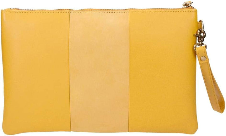 Pepe Jeans Double Brieftasche Handtasche Gelb 27x17x2 cms Leder, Handtasche Gelb