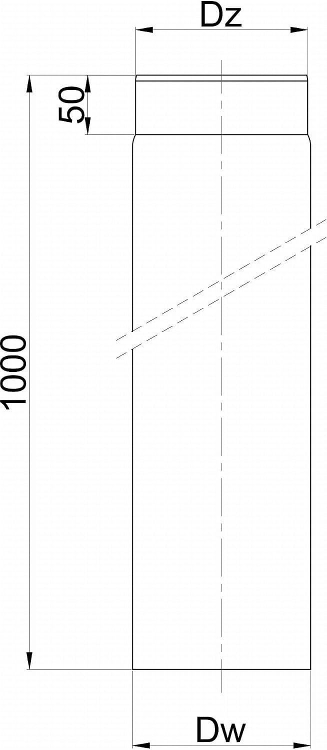 Ofenrohr Rauchrohr Schwarz - Länge 1000mm 1m – Kaminrohr aus 2mm starkem Stahl - Hitzebeständig – fü
