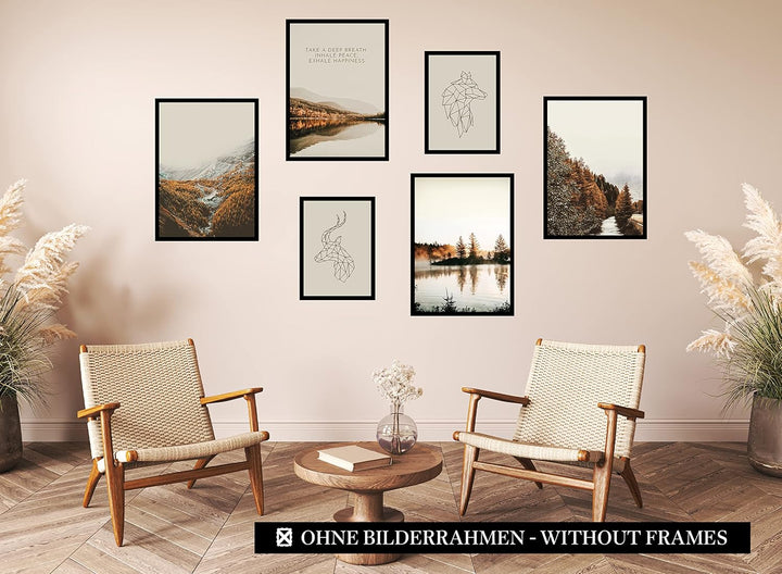 CreativeRobin » Herbst « Premium Poster Set als Wohnzimmer Deko | 4x A3 + 2x A4 Wandbilder Collage 4