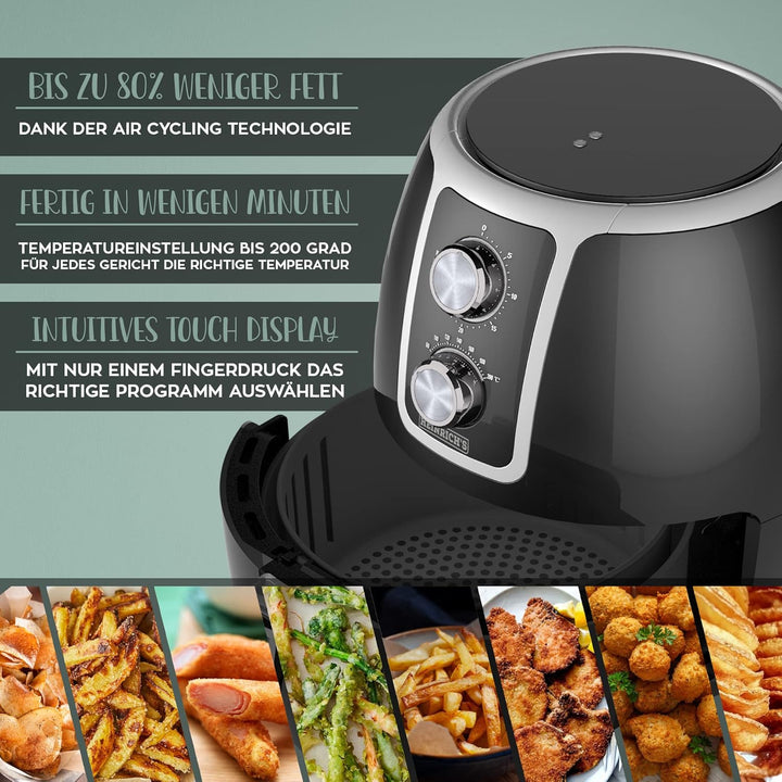 HEINRICHS Heissluftfritteuse Airfryer mit einstellbarem Thermostat, Temperatureinstellung von 80°C-2