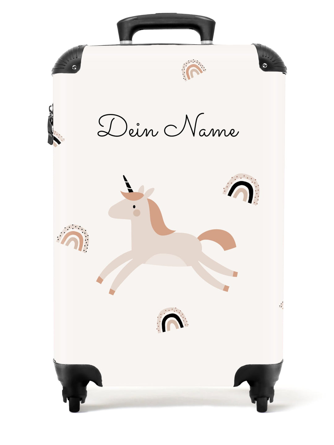 NoBoringSuitcases.com® Kinderkoffer Mädchen - Koffer Kinder - Hartschalenkoffer Einhorn - Koffer Ros