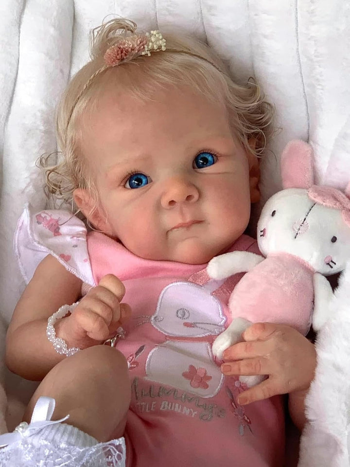 Zero pam Reborn Baby Vollsilikon Lebensecht, 48CM Reborn Baby Mädchen, Lebensechte Babypuppen, Babyp