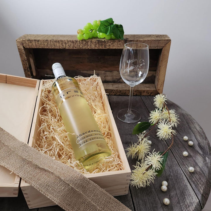 Geschenk zum Valentinstag – Wein Geschenksets – Weinglas mit Gravur 370ml – Geburtstagsgeschenke – G
