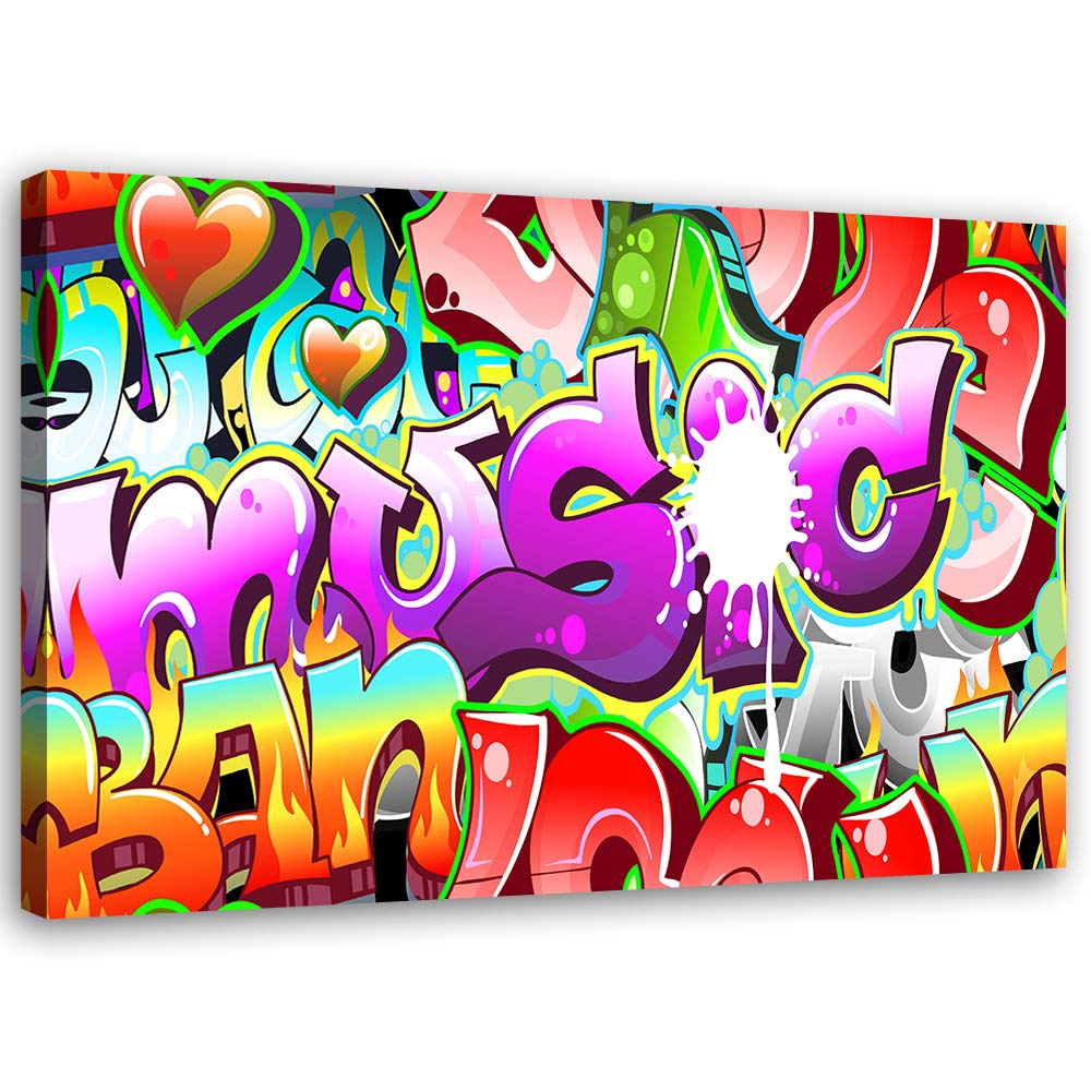 Feeby Bild auf Leinwand Graffiti Kunstdruck modern abstrakt Violett 80x60 cm M14500 80x60 cm, M14500
