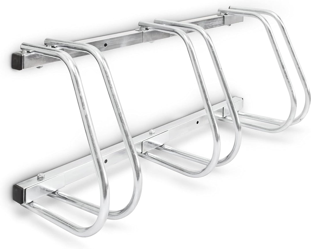 3 x Fahrradständer, Für 3 Fahrräder, Boden- und Wandmontage, HBT: ca. 26 x 73 x 32 cm, silber, 3