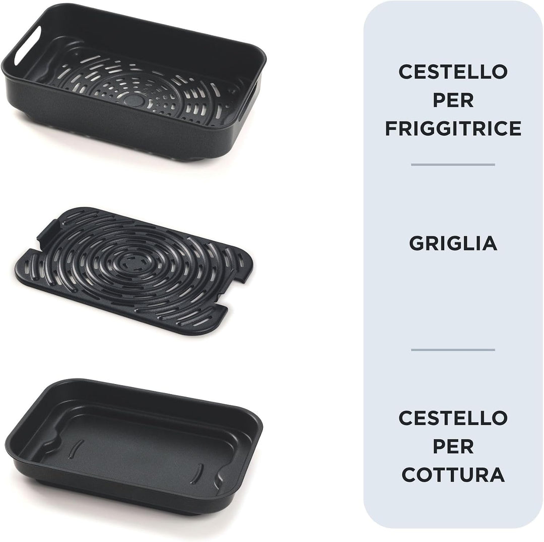 Ariete 4635 Air Fryer Grill, Luftfritteuse und Grill, Grillpfanne, 1700 W, Fassungsvermögen 8 l, Fri