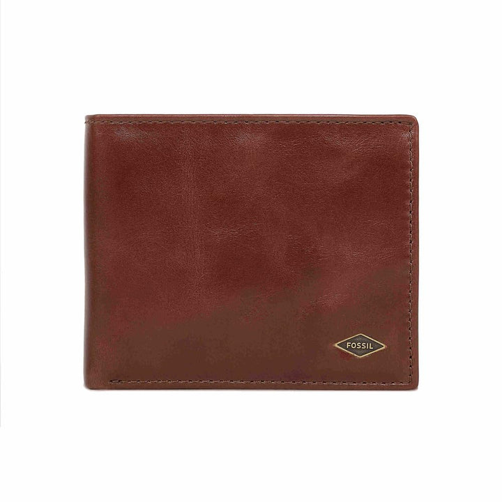 Fossil Herren Ryan Leather Bifold Geldbörse 11,43 cm L x 2,54 cm B x 9,525 cm H Dunkelbraun, Dunkelb