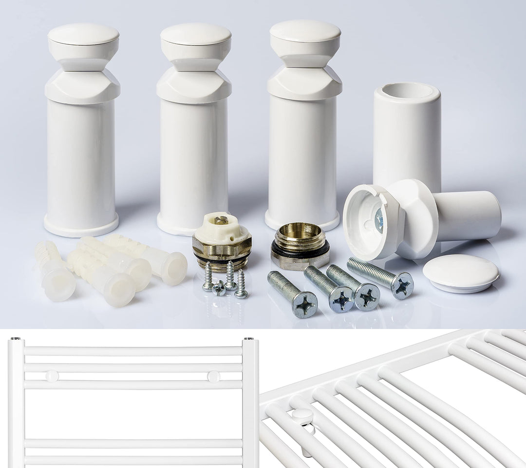 anapont Halterung für Badheizkörper in weiss chrom und schwarz geeignet für gerade und gebogene Heiz