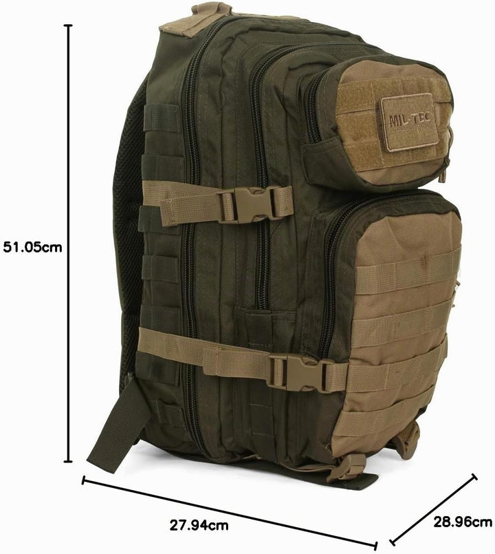 Mil-Tec US Assault Pack Laser Cut Tagesrucksack • Taktischer Militär Rucksack mit Laser-Cut MOLLE-Sy