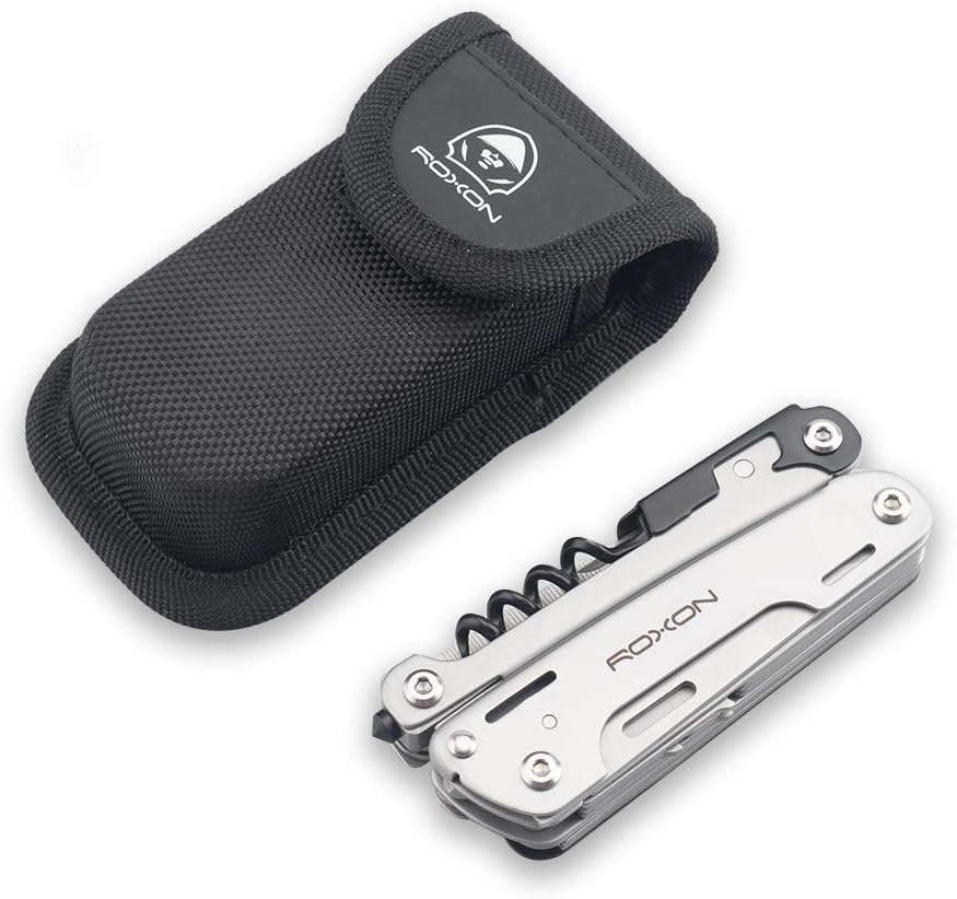 Roxon S801S STORM Multitool Zange, Outdoor Multi Tool, Multitool mit extra Bits Gruppe und schwarzem